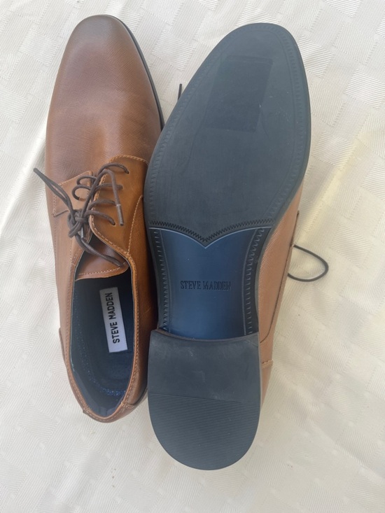 Steve Madden Men\'s Tan Leather Derby Shoes size 13 main image 6